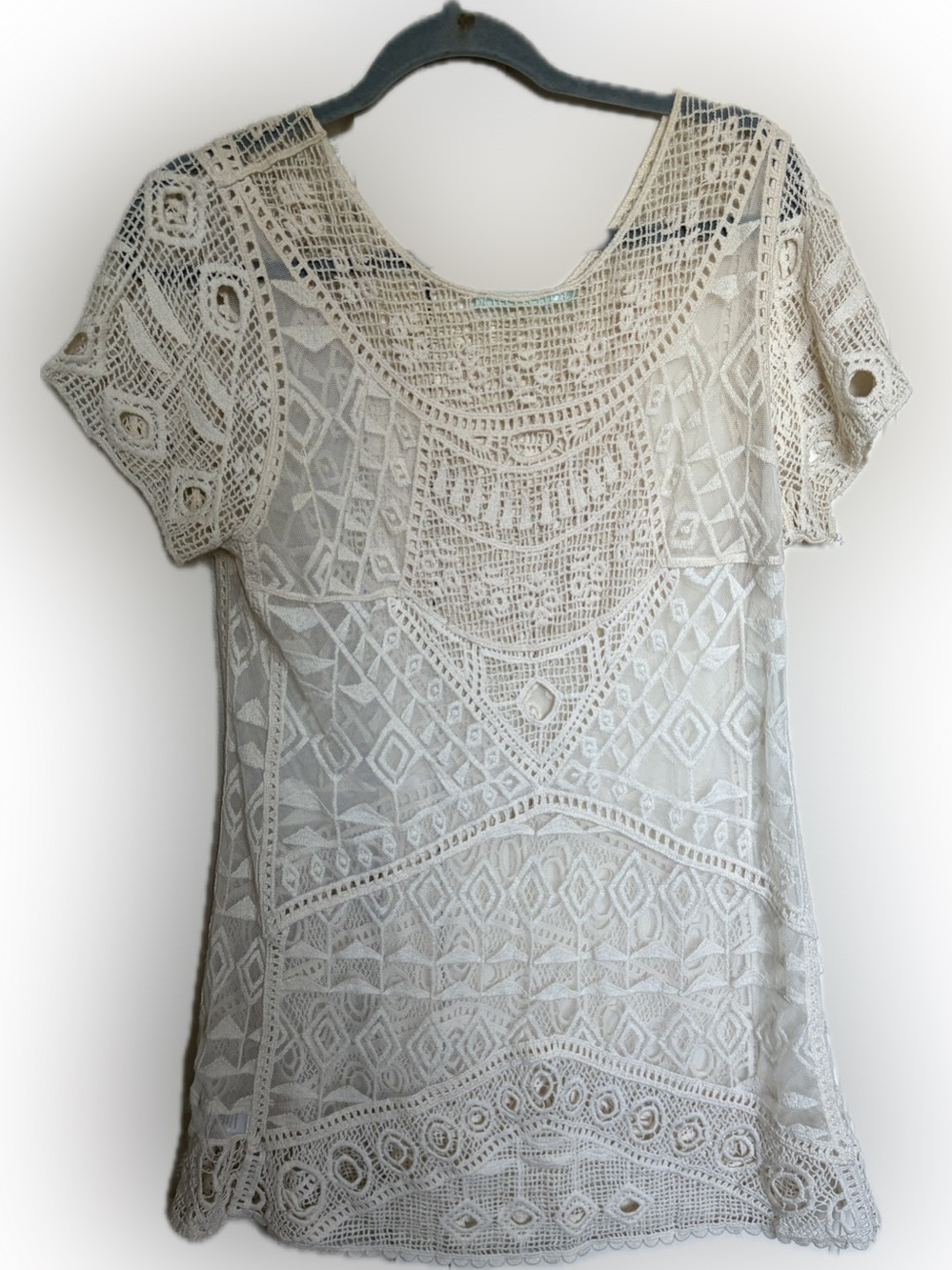 Maurices Cream Crochet Lace Tunic